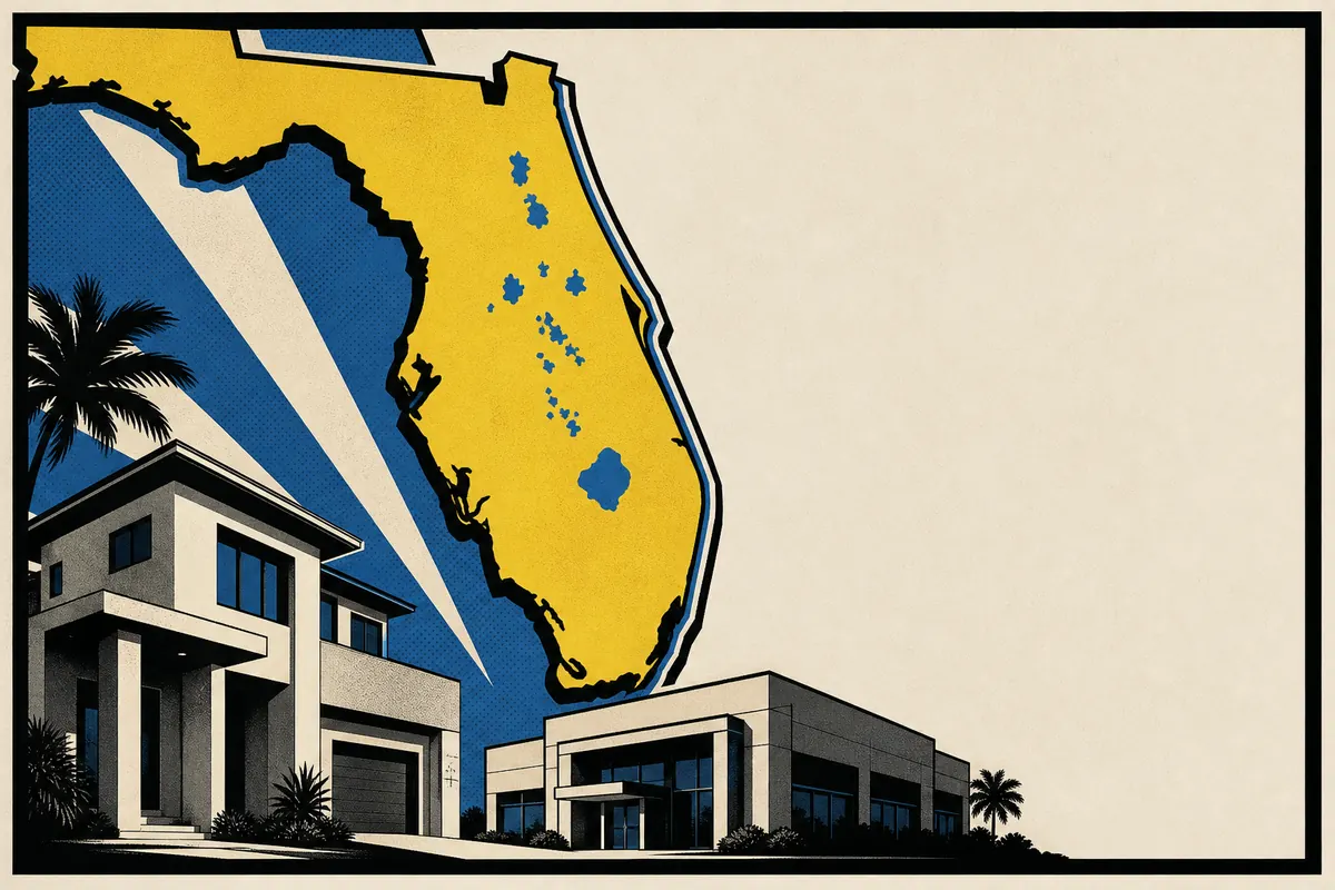 Stylized map graphic of Central Florida service coverage